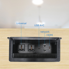 Desk Universal Flip Up Socket Power Strips Extension Cord 6 Outlets With USB