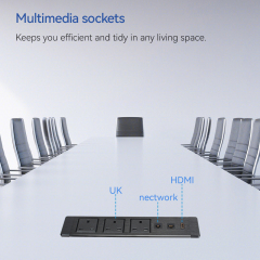 Desktop Built In Recessed Power Socket With UK Outlets