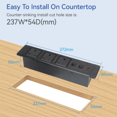 Desktop Built In Recessed Power Socket With UK Outlets