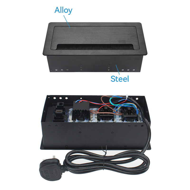 Flushed Mounted Recessed Flip Up Cover Multimedia Power Table Socket Outlet Hidden Electrical Desktop Power Socket