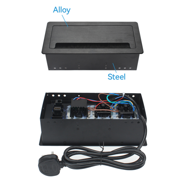 Flushed Mounted Recessed Flip Up Cover Multimedia Power Table Socket Outlet Hidden Electrical Desktop Power Socket