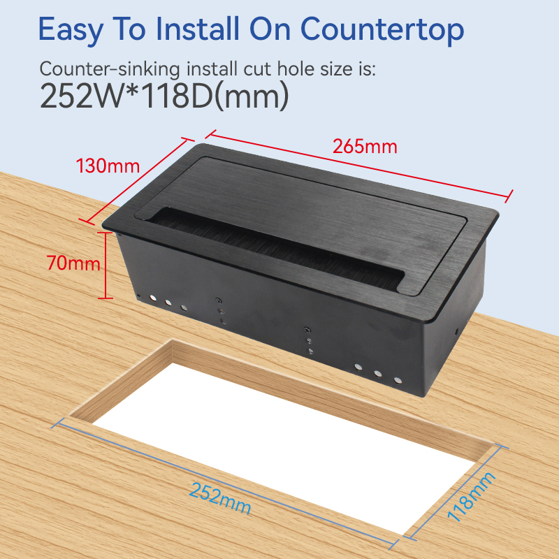 Flushed Mounted Recessed Flip Up Cover Multimedia Power Table Socket Outlet Hidden Electrical Desktop Power Socket