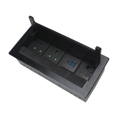 Flushed Mounted Recessed Flip Up Cover Multimedia Power Table Socket Outlet Hidden Electrical Desktop Power Socket