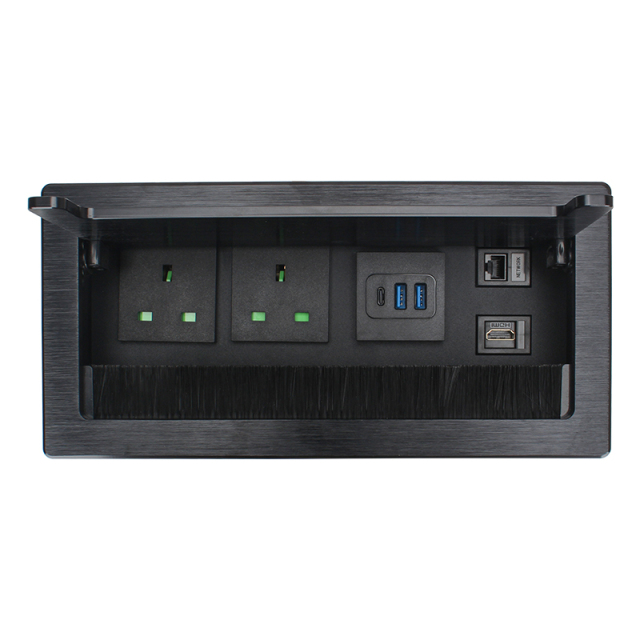 Flushed Mounted Recessed Flip Up Cover Multimedia Power Table Socket Outlet Hidden Electrical Desktop Power Socket