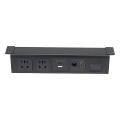 Power Outlet Hanging On table Under Desk USB Strip Socket /Aluminium Alloy Desktop Electrical Under Desk Power USB Socket