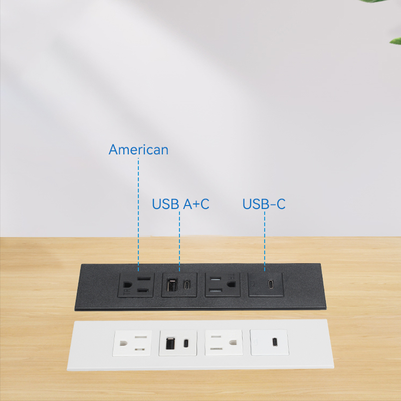 US Socket With 1 USB-A And 2 USB-C Charging For Family Furniture