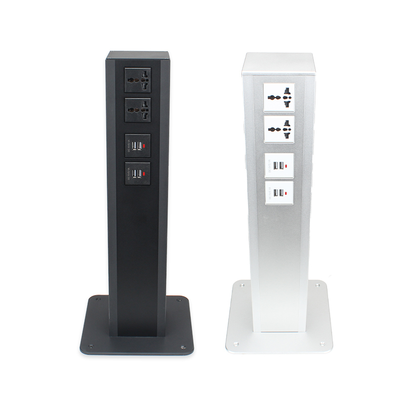 Universal Outlets Floor Tower Socket With USB Charging For Conference