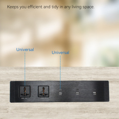 Desktop Recessed Power Socket With 2 240v Universal Outlets And 3 65w USB-A\C Charging For Family Furniture