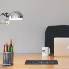 Desktop Recessed Power Socket With 2 240v Universal Outlets And 3 65w USB-A\C Charging For Family Furniture