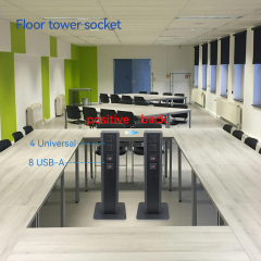 Universal Outlets Floor Tower Socket With USB Charging For Conference