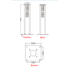 Universal Outlets Floor Tower Socket With USB Charging For Conference