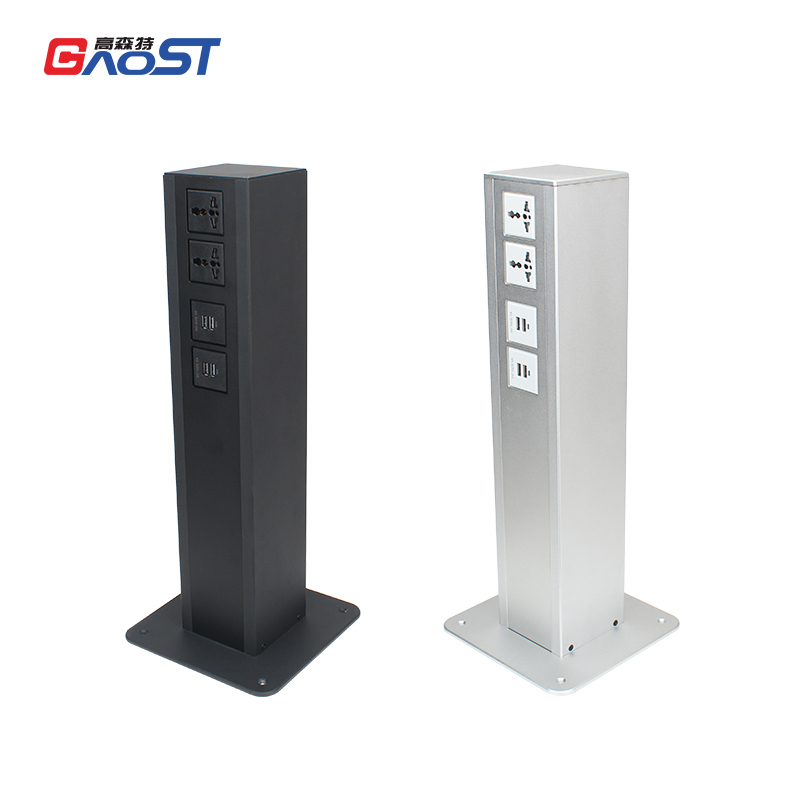 Universal Outlets Floor Tower Socket With USB Charging For Conference