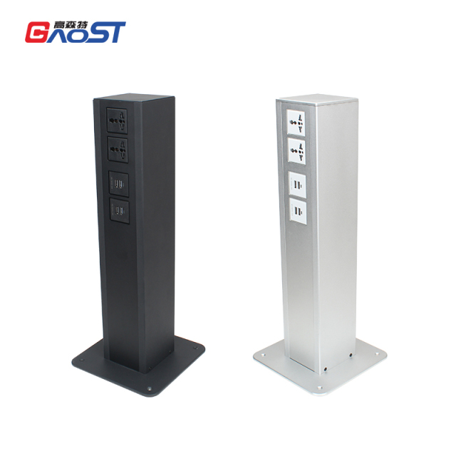 Universal Outlets Floor Tower Socket With USB Charging For Conference