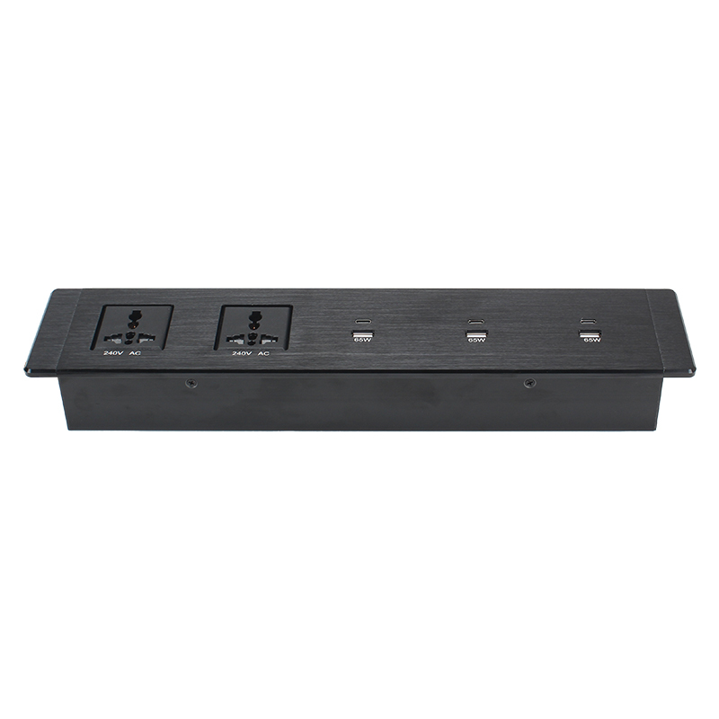 Desktop Recessed Power Socket With 2 240v Universal Outlets And 3 65w USB-A\C Charging For Family Furniture