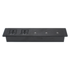 Desktop Recessed Power Socket With 2 240v Universal Outlets And 3 65w USB-A\C Charging For Family Furniture