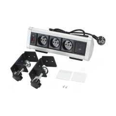 France Clamp Socket With Switch 3 Outlets 1 USB-A/C Charging