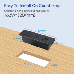 High Quality Flushed Desktop Recessed US Power Outlet