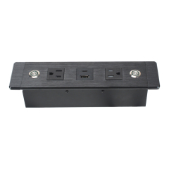 US Desktop Recessed Socket 2 Outlets With Switch 1 USB-A/C Charging