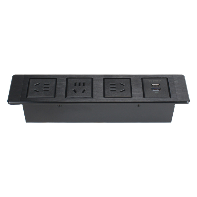 China Desktop Built In Socket With 2 USB Charging