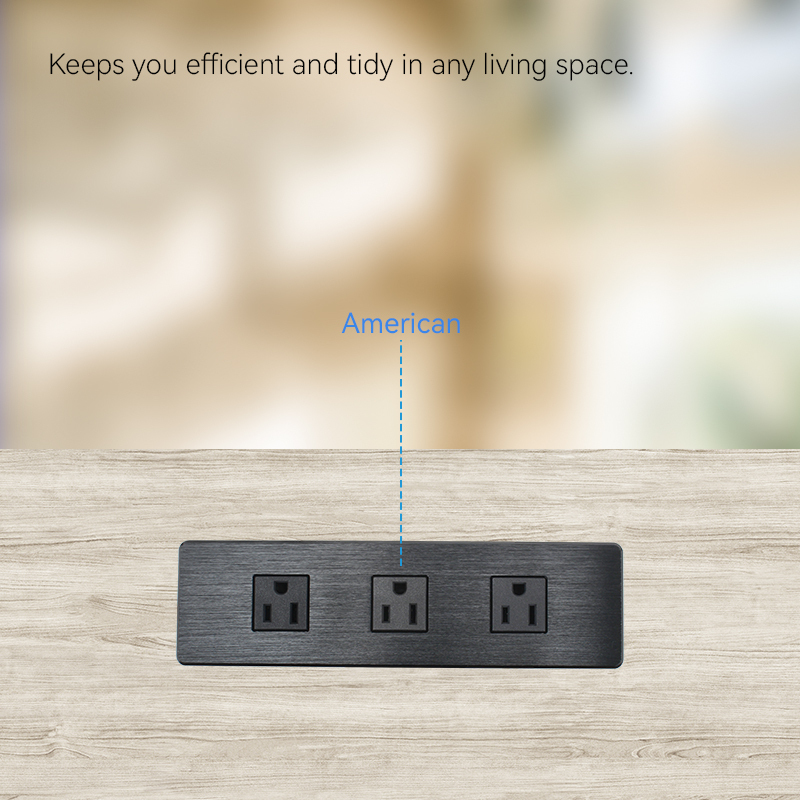 High Quality Flushed Desktop Recessed US Power Outlet
