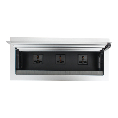 Universal Conference Double Flip Up Socket With 3 Universal Outlets