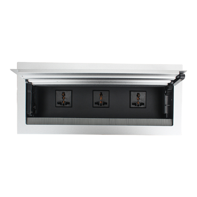 Universal Conference Double Flip Up Socket With 3 Universal Outlets