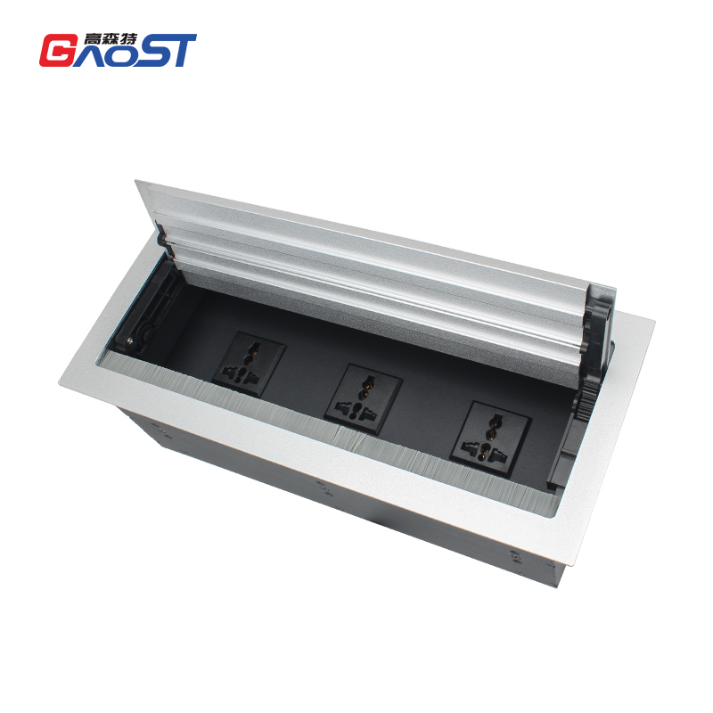 Universal Conference Double Flip Up Socket With 3 Universal Outlets