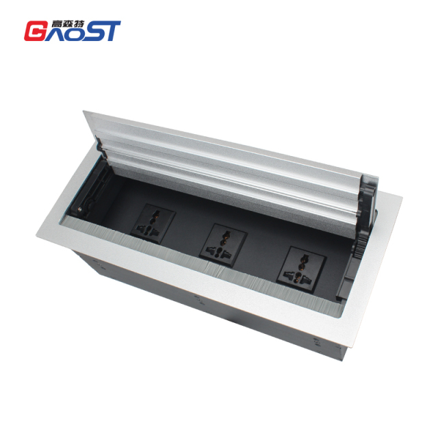 Universal Conference Double Flip Up Socket With 3 Universal Outlets