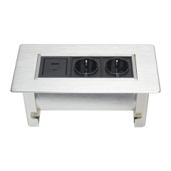 Italy Desktop Manual Rotary Hidden Socket With 1 USB-A/C