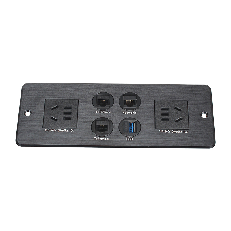 Multimedia Desktop China Outlets Recessed Power Socket With USB,CAT6+CAT3
