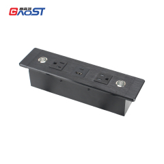 US Desktop Recessed Socket 2 Outlets With Switch 1 USB-A/C Charging
