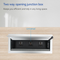 Universal Conference Double Flip Up Socket With 3 Universal Outlets