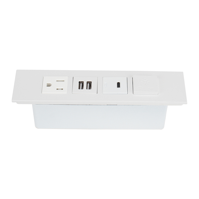 2 USB-A And 1 USB-C Charging US Desktop Recessed Socket With Switch