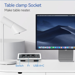 France Clamp Socket With Switch 3 Outlets 1 USB-A/C Charging
