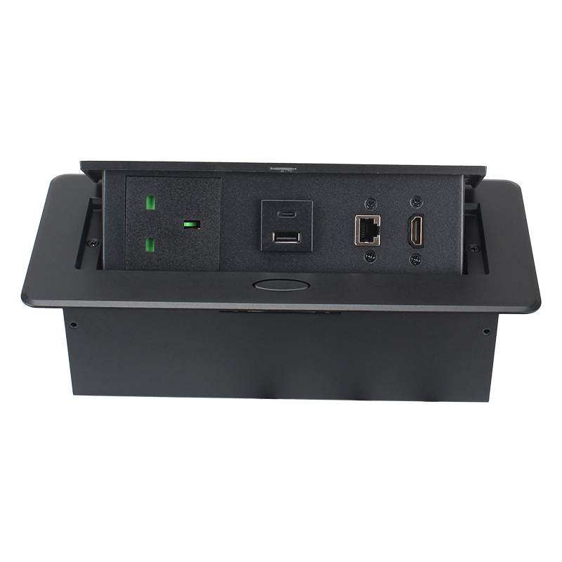 Multimedia UK Pop Up Socket With USB-A/C+HDMI For Conference Table