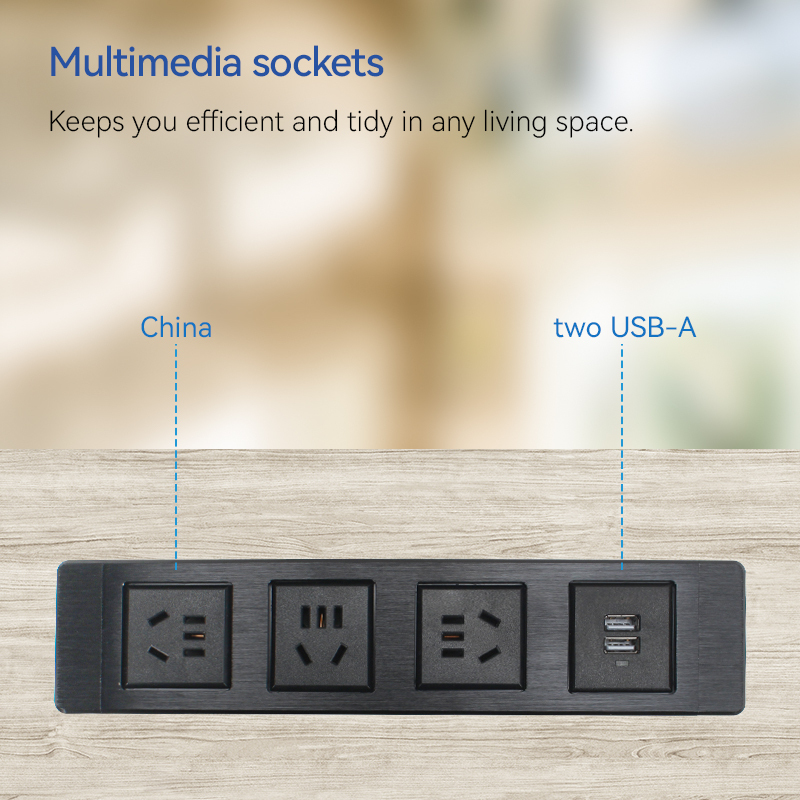 China Desktop Built In Socket With 2 USB Charging