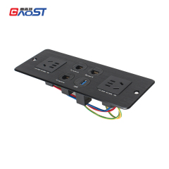 Multimedia Desktop China Outlets Recessed Power Socket With USB,CAT6+CAT3