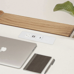 2 USB-A And 1 USB-C Charging US Desktop Recessed Socket With Switch