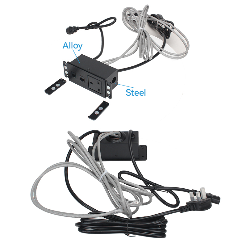 UK Desktop Recessed Socket 2 CAT6 For Conference Table
