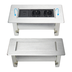 Italy Desktop Manual Rotary Hidden Socket With 1 USB-A/C