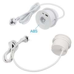 France Desktop Built In Round Socket With 1 USB-A/C For Hotel Furniture