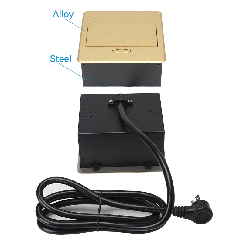 US Golden Desktop Pop Up Power Socket With 1 US TR Outlet +1 USB-A/C