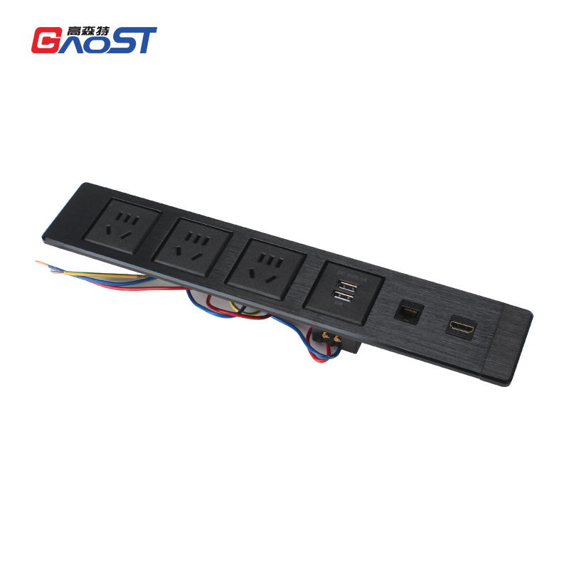 Multimedia Desktop China Outlets Recessed Power Socket With CAT6+HDMI+2 USB