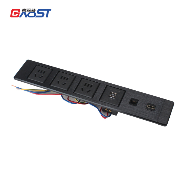 Multimedia Desktop China Outlets Recessed Power Socket With CAT6+HDMI+2 USB