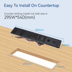 Multimedia Desktop China Outlets Recessed Power Socket With CAT6+HDMI+2 USB
