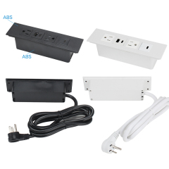 US Desktop Recessed Power Strip With 2 US TR Outlets+1 USB-A +2 USB-C