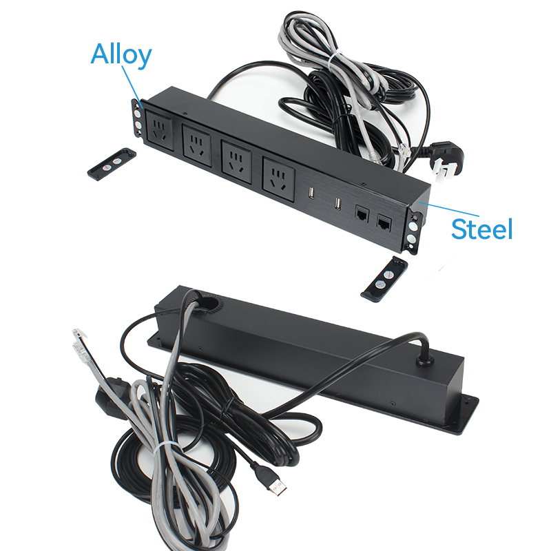 2 USB-A+CAT6+CAT3 Multimedia Socket With 4 China Outlets For Conference