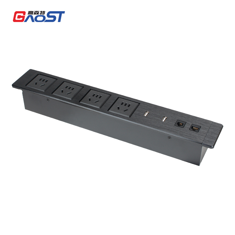 2 USB-A+CAT6+CAT3 Multimedia Socket With 4 China Outlets For Conference