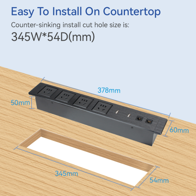 2 USB-A+CAT6+CAT3 Multimedia Socket With 4 China Outlets For Conference