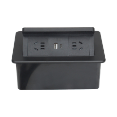 Table Pop UP Safety Power Socket With 2 China Outlets 1 PD65W USB-A/C Charging Inductive Charging